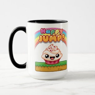 Rode/Witte Cupcake - Happy Jump Mok