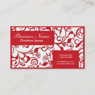 Rode witte damast professionele visitekaartjes