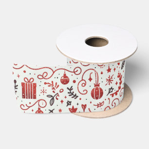 Rode Witte Decoratieve Feest Satijnen Lint