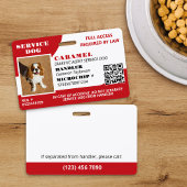 Rode Witte Diensthond Foto ID QR Code Badge