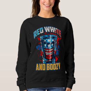 Rode Witte & Drank Patriottische Amerikaanse Whisk Trui