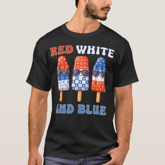Rode Witte En Blauwe Amerikaanse Patriottische Ijs T-shirt