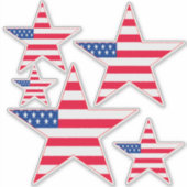 Rode witte en blauwe Amerikaanse vlagsterren Sticker (Voorkant)