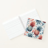 Rode, witte en blauwe ananas notitieboek (Binnen)