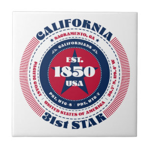 Rode, witte en blauwe Californische keramische Teg Tegeltje