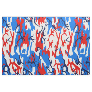 Rode Witte en Blauwe Camo Stof