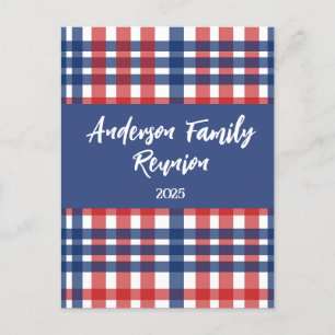 Rode, witte en blauwe familie reünie magneet briefkaart