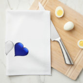 Rode, witte en blauwe glazen harten theedoek (Quarter Fold)