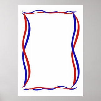 Rode Witte en Blauwe Golven Poster