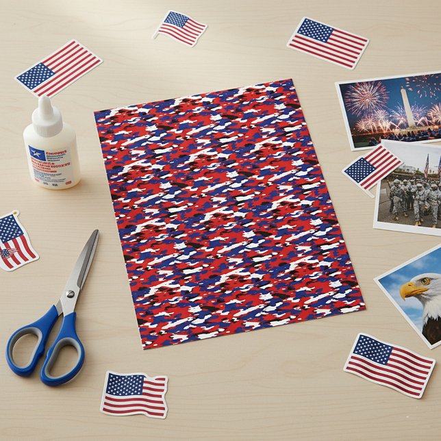 Rode witte en blauwe kamo (Creator heeft geüpload)