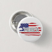 Rode witte en blauwe knop "Merica" Ronde Button 3,2 Cm (Voorkant /achterkant)