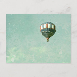Rode witte en blauwe luchtballon briefkaart