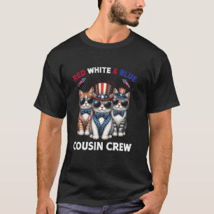 Rode Witte En Blauwe Neef Crew 4 juli Grappig C T-shirt