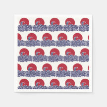 Rode, witte en blauwe oceaan zonsondergang & golve