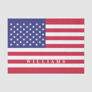 Rode Witte en Blauwe Patriottische Amerikaanse Vla Tissuepapier