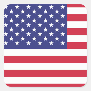 Rode Witte en Blauwe Patriottische Amerikaanse Vla Vierkante Sticker
