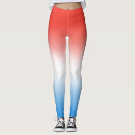 Rode, witte en blauwe patriottische ombre leggings