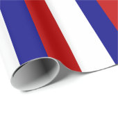 Rode witte en blauwe patriottische strepen cadeaupapier (Rol Hoek)
