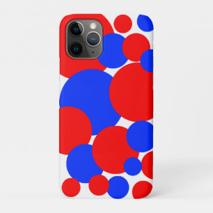Rode, witte en blauwe pokkendots iPhone 11 pro hoesje
