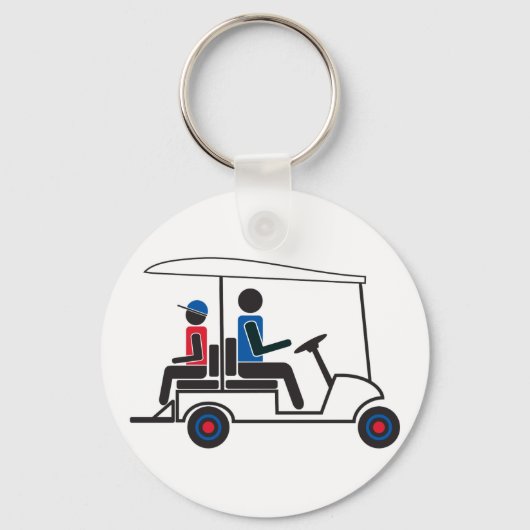 rode, witte en blauwe PTC GA-serie Golf Cart Sleutelhanger (Voorkant)