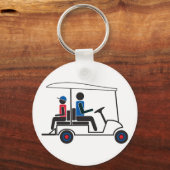 rode, witte en blauwe PTC GA-serie Golf Cart Sleutelhanger (Voorkant)