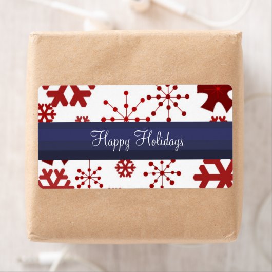 Rode witte en blauwe sneeuwvloklabels etiket (Insitu)