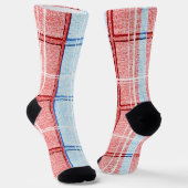 Rode, witte en blauwe  speldenkluiers sokken (Gebogen)