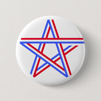 Rode, witte en blauwe ster ronde button 5,7 cm
