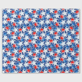 Rode witte en blauwe sterren cadeaupapier (Vlak)