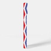 Rode witte en blauwe sterren en strepen Chevron Case-Mate iPhone Case (Achterkant / Rechts)