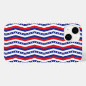 Rode witte en blauwe sterren en strepen Chevron Case-Mate iPhone Case (Achterkant (horizontaal))