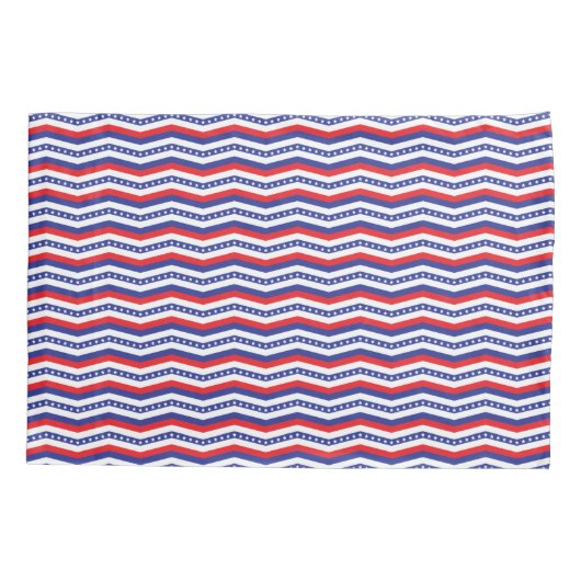 Rode witte en blauwe sterren en strepen Chevron Kussensloop (Achterkant)