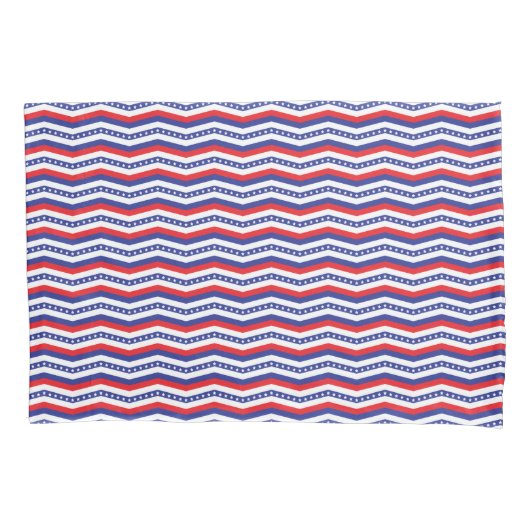 Rode witte en blauwe sterren en strepen Chevron Kussensloop (Voorkant)