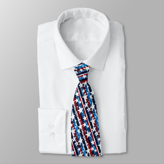 Rode witte en blauwe sterren en stripes stropdas (Gebonden)