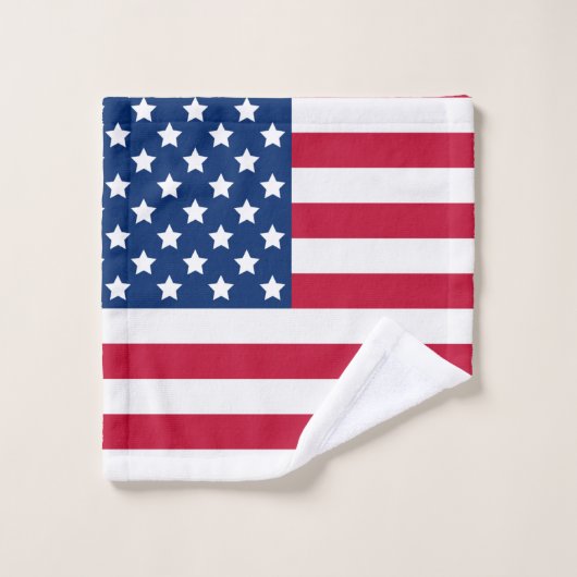 Rode witte en blauwe sterren en Stripes Vlaggen Bad Handdoek (Wasdoekje)