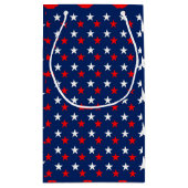 Rode witte en blauwe sterren  klein cadeauzakje (Achterkant)