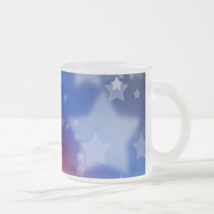 Rode witte en blauwe sterren patriottische diepgev matglas koffiemok