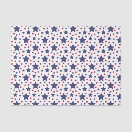 Rode witte en blauwe sterren tissuepapier (Voorkant)