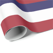 Rode, witte en blauwe streep cadeaupapier (Rol Hoek)