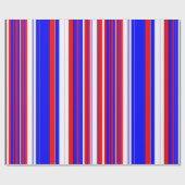 Rode witte en blauwe strepen cadeaupapier (Vlak)