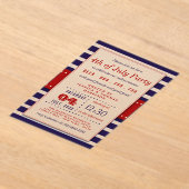 Rode, witte en blauwe strepen op 4 juli acryl uitnodigingen (Laagn)