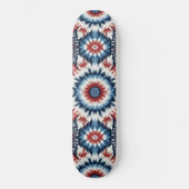 Rode, witte en blauwe Stropdas-kleurstof Skateboard (Voorkant)