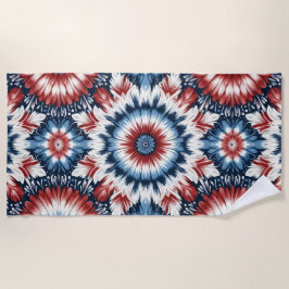 Rode, witte en blauwe Stropdas-kleurstof Strandlaken