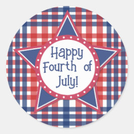 Rode, witte en blauwe taart Pop Ronde Sticker