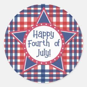 Rode, witte en blauwe taart Pop Ronde Sticker