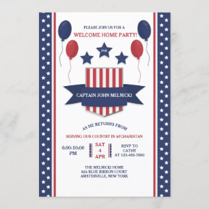 Rode Witte en Blauwe Welkome Uitnodiging van het H