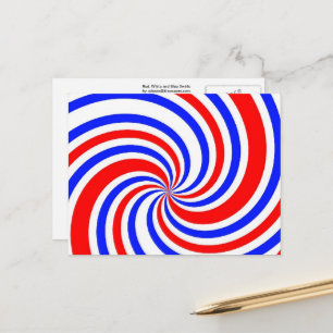 Rode, Witte en Blauwe Wervelingen Ansichtkaart Briefkaart