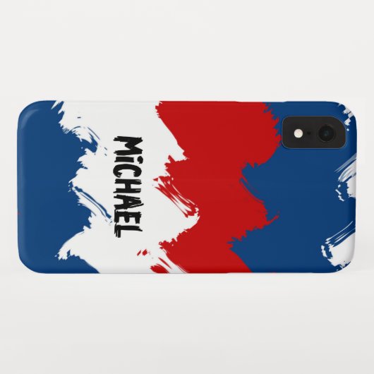 rode, witte en blauwe wolstripes Case-Mate iPhone case (Achterkant (horizontaal))