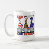 Rode, witte en gezegende kabouters koffiemok (Links)