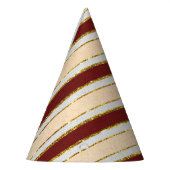 Rode, witte en gouden folie kerststrepen feesthoedjes (Links)